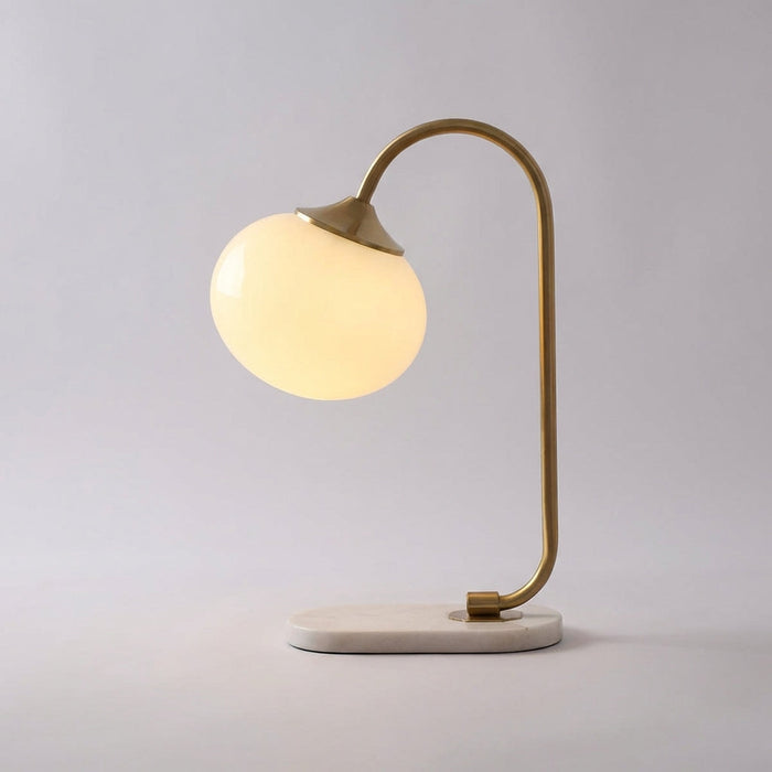 Lampa stołowa szklana z okrągłym kloszem E27, nowoczesny metalowy design idealna do salon 2
