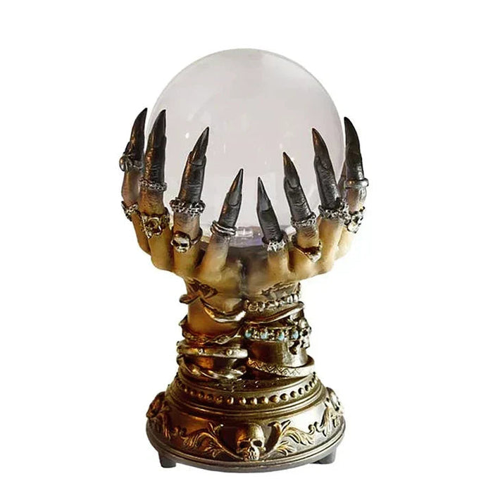 Gotycka lampa stołowa z plazmowym oświetleniem, rzeźbiona podstawa z hipnotycz 4
