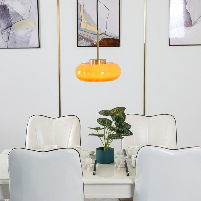 Lampa Wisząca Hailie w Kształcie Chleba z Funkcją Ściemniania – Elegancki Żyrandol do Salonu i Jadalni 1