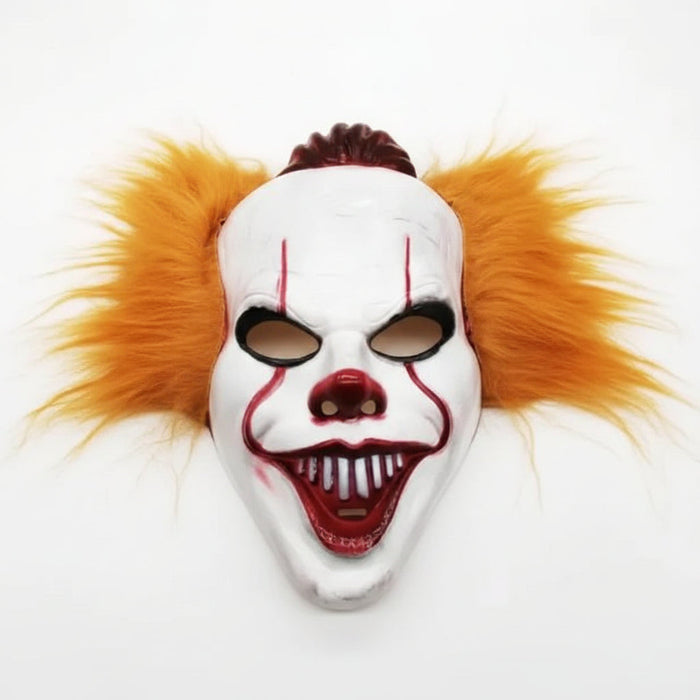 Maska Klauna z Kolorowymi Włosami na Halloween, idealna do cosplayu i imprez kostiumowych, z wyraz 0