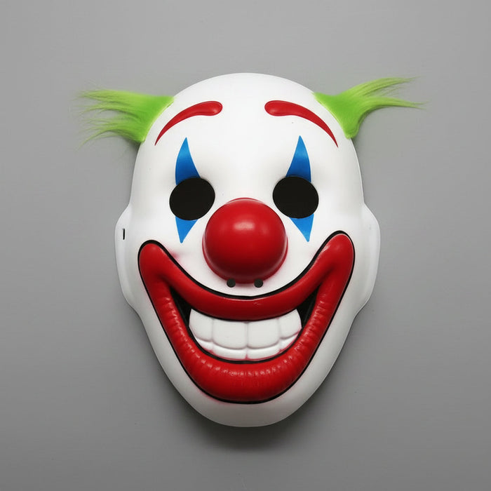 Maska Klauna z Kolorowymi Włosami na Halloween, idealna do cosplayu i imprez kostiumowych, z wyraz 1