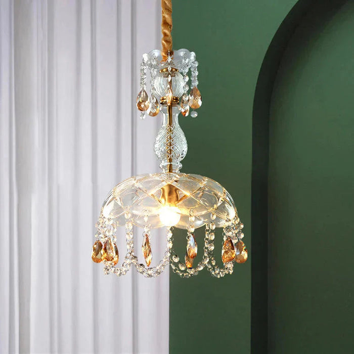 Lampa Wisząca z Kryształowym Żyrandolem do Salonu – Elegancka Lampy Wiszące, Szkło i Kryształ, Idealna do Wnętrz 3