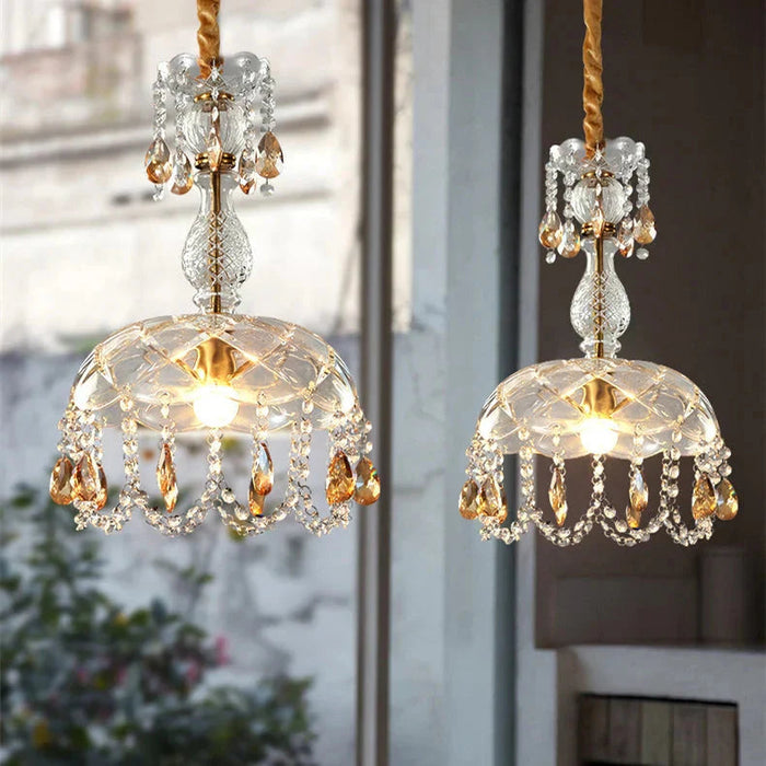 Lampa Wisząca z Kryształowym Żyrandolem do Salonu – Elegancka Lampy Wiszące, Szkło i Kryształ, Idealna do Wnętrz 5