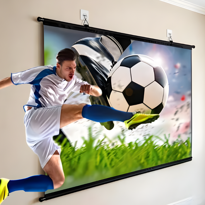 Ekran projekcyjny HD z obsługą 4K – stały, panoramiczny ekran poliestrowy 16:9 do kina domowego 0