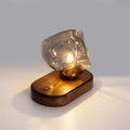Lampa Stołowa Szklana Icestone z Metalową Podstawą do Salonów – Elegancka i Funkcjonalna Lampka Stołowa 0