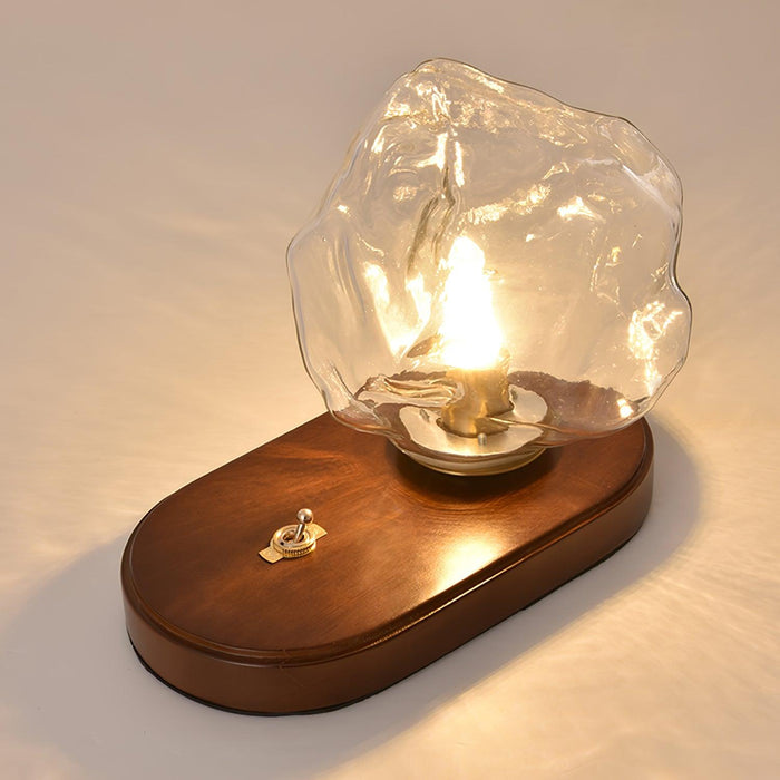 Lampa Stołowa Szklana Icestone z Metalową Podstawą do Salonów – Elegancka i Funkcjonalna Lampka Stołowa 6