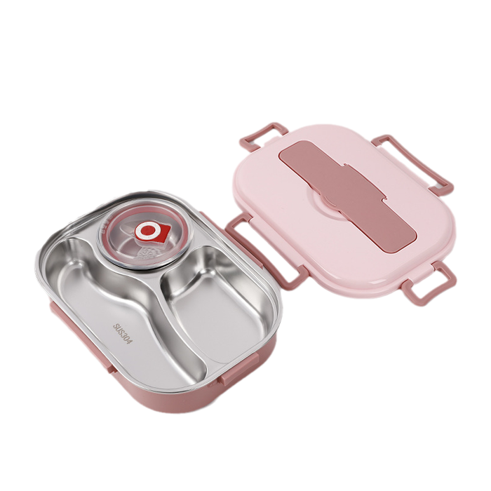 Pink / 3 compartments with a soup bowl