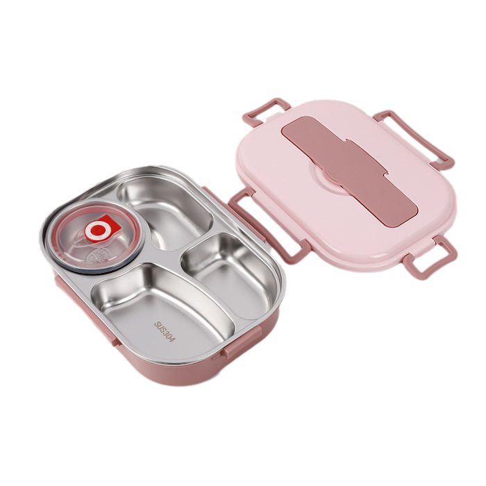 Pink / 4 compartments with a soup bowl