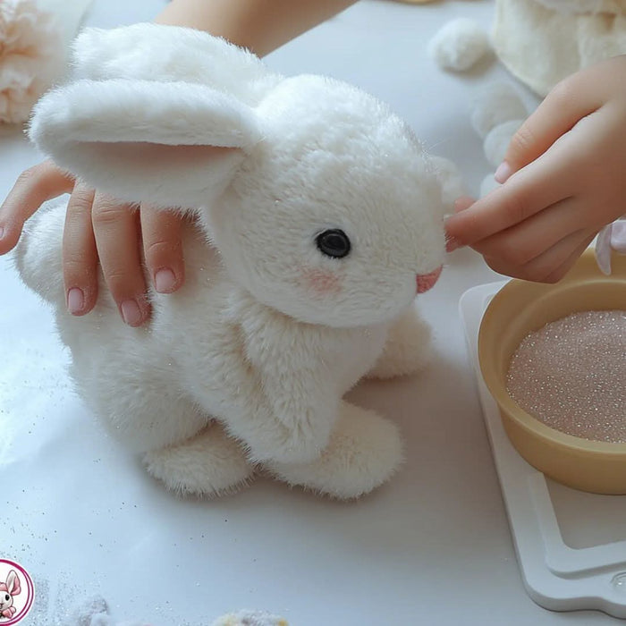 Interaktywny Pluszowy Króliczek z Ruchami i Dźwiękami – Urocza Zabawka dla Dzieci, 15 cm, Wysokiej Jakości Plusz 4