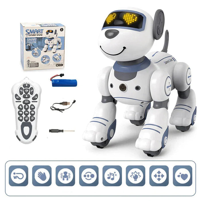 Interaktywny Robot-Pies dla Dzieci z Głosowym Sterowaniem i Programowalnymi Sztuczkami – Robot Zabawka dla Maluchów 0