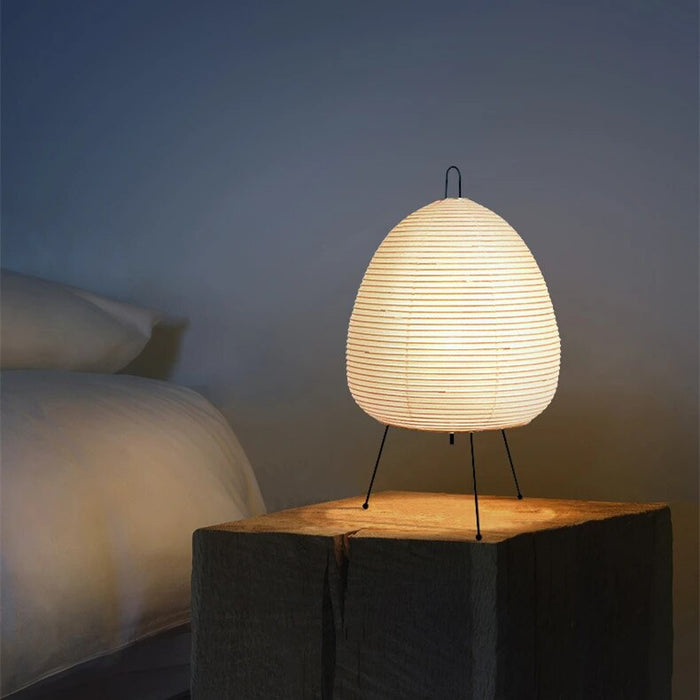 Lampa Stołowa LED z Papieru Ryżowego w Stylu Japońskim - Elegancka Lampa Stołowa do Salonów i Wnętrz 0