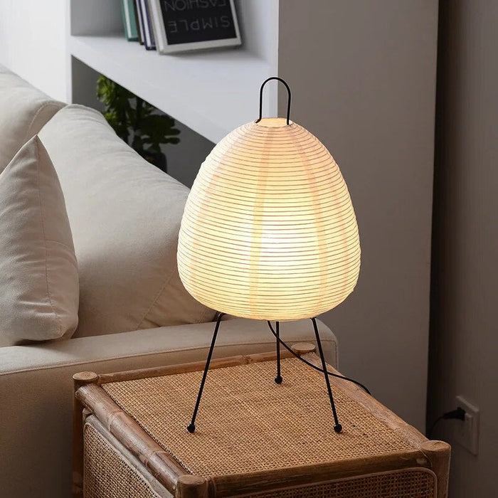 Lampa Stołowa LED z Papieru Ryżowego w Stylu Japońskim - Elegancka Lampa Stołowa do Salonów i Wnętrz 2