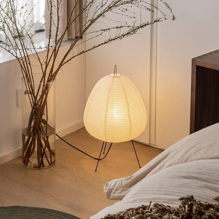 Lampa Stołowa LED z Papieru Ryżowego w Stylu Japońskim - Elegancka Lampa Stołowa do Salonów i Wnętrz 4