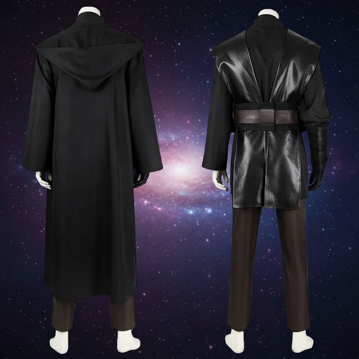 Kostium cosplay Jedi z płaszczem i pasem w kolorze czarnym, dostępny w rozmiarach XS-3XL 2