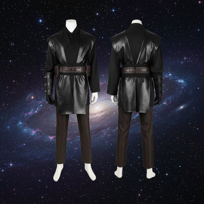 Kostium cosplay Jedi z płaszczem i pasem w kolorze czarnym, dostępny w rozmiarach XS-3XL 6