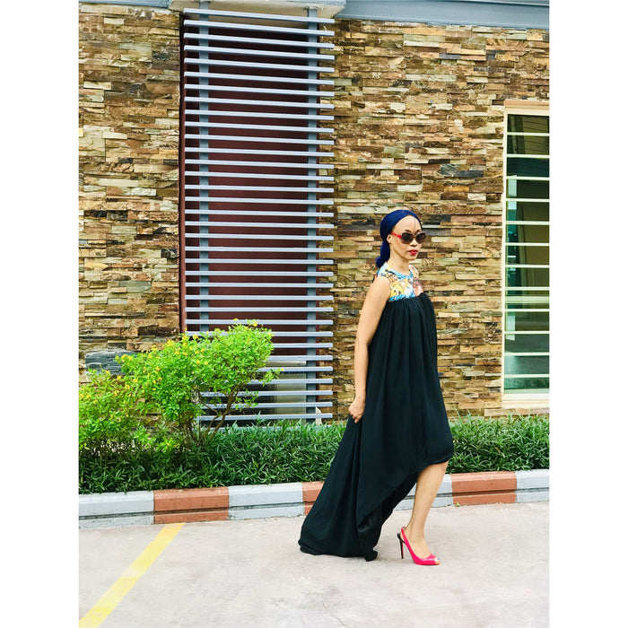 Juanita HiLow Maxi Dress in Maui Print