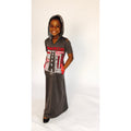 KIDS:  LUV NAIROBI ANKARA GREY HOODED MAXI DRESS