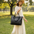 Czarna torba na ramię o dużej pojemności i retro designie – elegancka torebka z PU dla kobiet 0