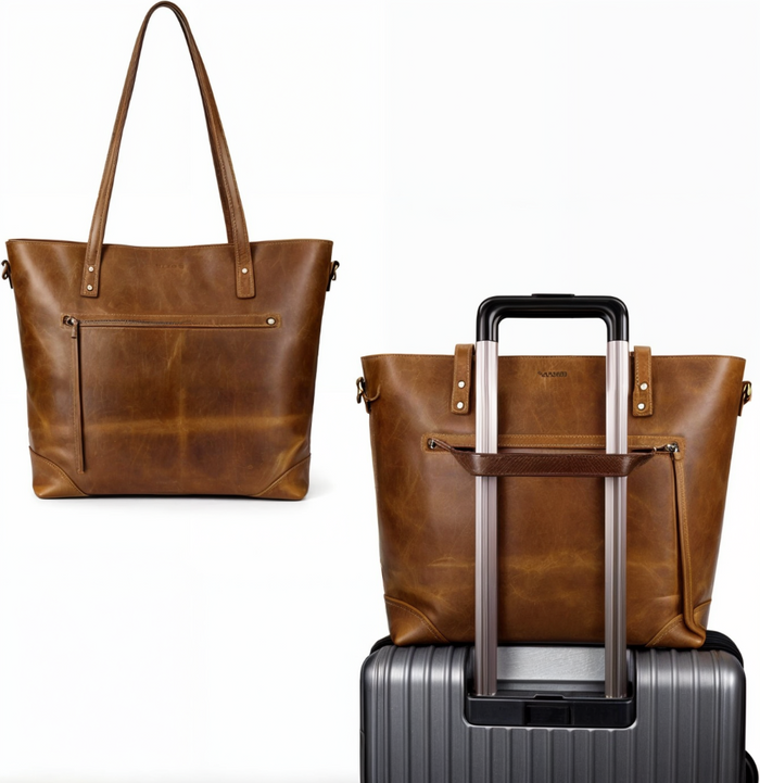 Torba typu tote w stylu vintage o dużej pojemności z wszechstronnymi możliwościami noszenia – materiał PU 4