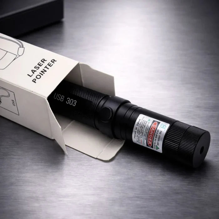 Wskaźnik laserowy z regulowanym zasięgiem, ładowaniem USB i wielokolorowym światłem, idealny 1