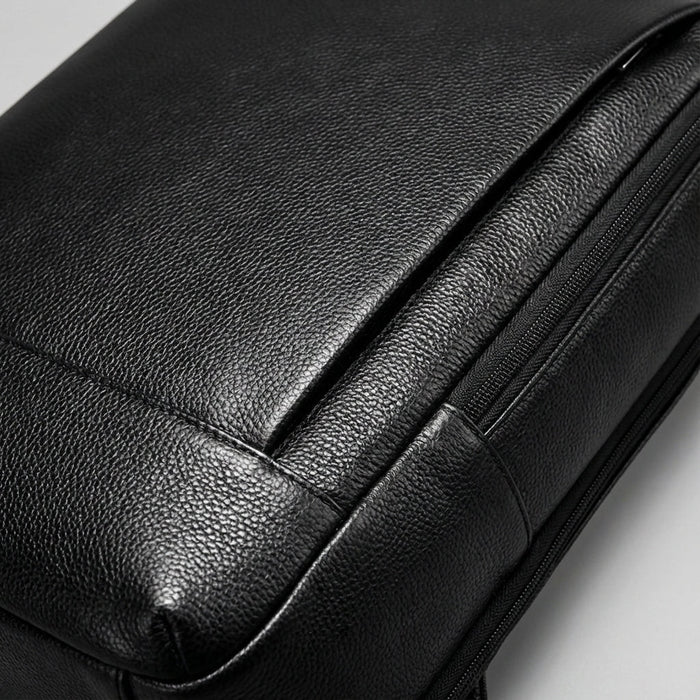 Skórzany plecak na laptopa z wyściełaną przegrodą na urządzenia 17-calowe – stylowy design z pełnego ziarna 2