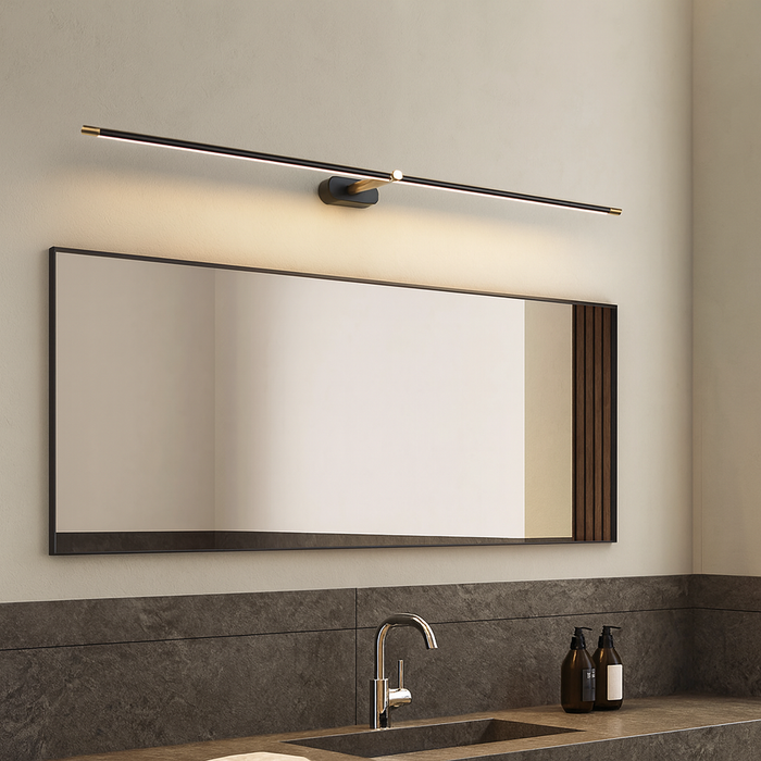 Kinkiet łazienkowy z diodami LED do montażu nad lustrem – minimalistyczny design z aluminium – ciepłe białe światło 1