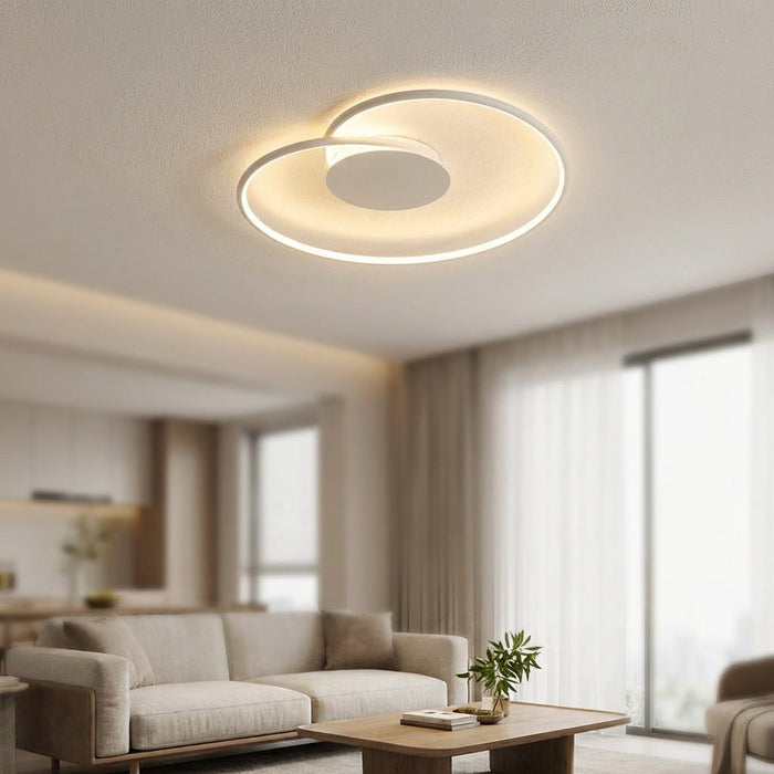 Lampa sufitowa LED o metalowej konstrukcji w minimalistycznym designie, 60 cm, emitująca ciepłe światło 1