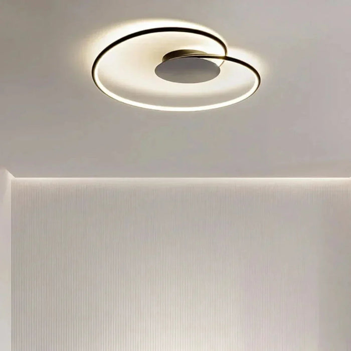 Lampa sufitowa LED o metalowej konstrukcji w minimalistycznym designie, 60 cm, emitująca ciepłe światło 4