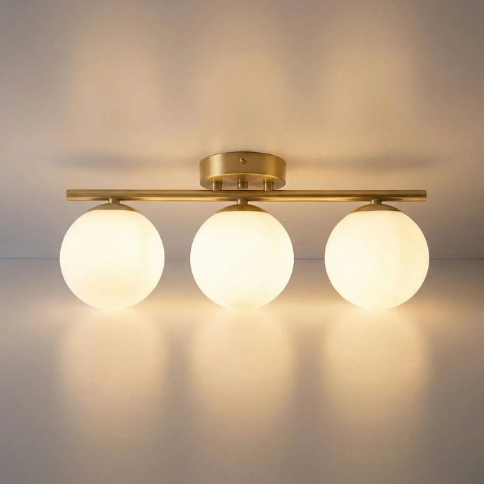 Lampa sufitowa LED z szklaną kulą, nowoczesny minimalistyczny design idealny do salonów i sypialni 2