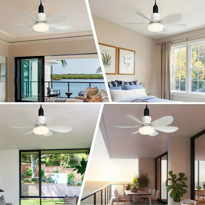 Lampa sufitowa LED z wentylatorem i zdalnym sterowaniem, oferująca 4500 lumenów, cicha 4