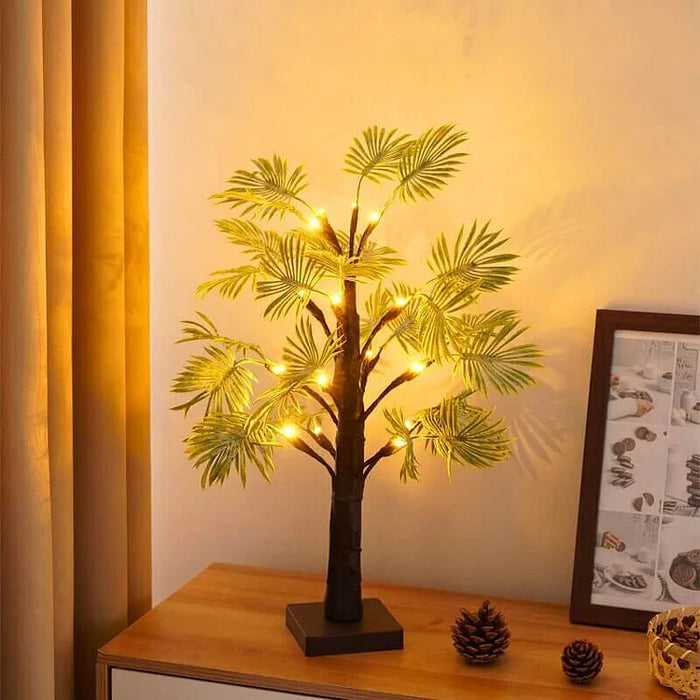 Lampki Świąteczne LED z Liśćmi Palmowymi – Oświetlenie Świąteczne na Baterie, Ciepłe Światło, 11 × 55 cm 2