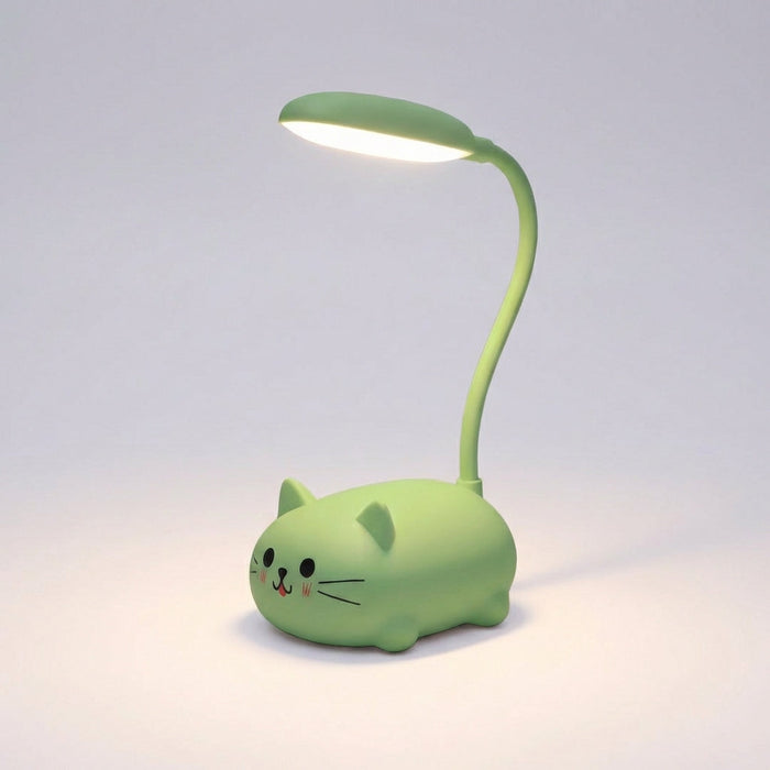 Lampka biurkowa LED z regulowaną szyjką w kształcie kota, dostępna w kolorach niebieskim, różowym 8