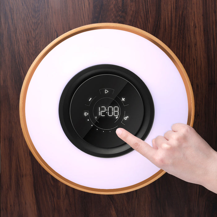 Lampa LED z głośnikiem Bluetooth i bezprzewodowym ładowaniem, elegancka lampa sufitowa z dre 3