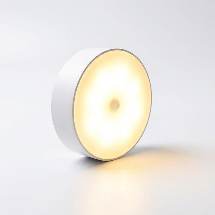 Lampa LED z czujnikiem ruchu i regulacją jasności, bezprzewodowa, okrągła, biała 5