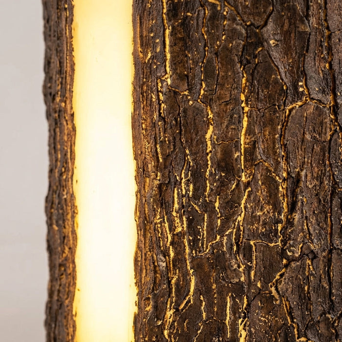 Lampa ogrodowa stojąca LED w naturalnym stylu pnia drzewa, idealna do rustykalnych ogrodów, 2