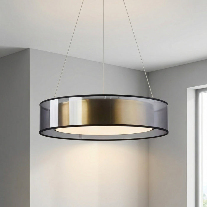 Lampa wisząca LED w różowym złocie z regulacją wysokości, idealna do nowoczesnych salonów i jadalni 0