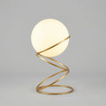 Lampa stołowa LED z rzeźbioną spiralą i metalową podstawą, nowoczesny design idealny do salonu 0