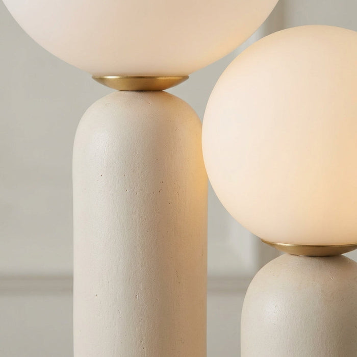 Lampa stołowa LED 49cm z regulowanym oświetleniem, szklanym kloszem i nowoczesną rze 3