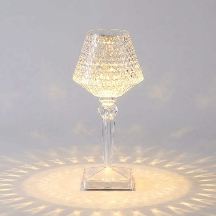 Lampa stołowa LED z kryształowym kloszem, przyciemniana, przenośna z USB, nowoczesny 1