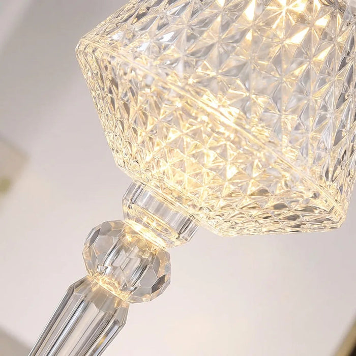 Lampa stołowa LED z kryształowym kloszem, przyciemniana, przenośna z USB, nowoczesny 2
