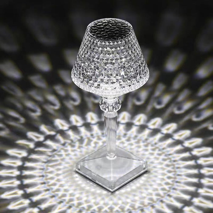 Lampa stołowa LED z kryształowym kloszem, przyciemniana, przenośna z USB, nowoczesny 4