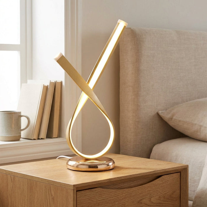 Lampa stołowa LED z ciepłym dyfuzorem w rzeźbiarskim designie, wykonana z polerowane 1