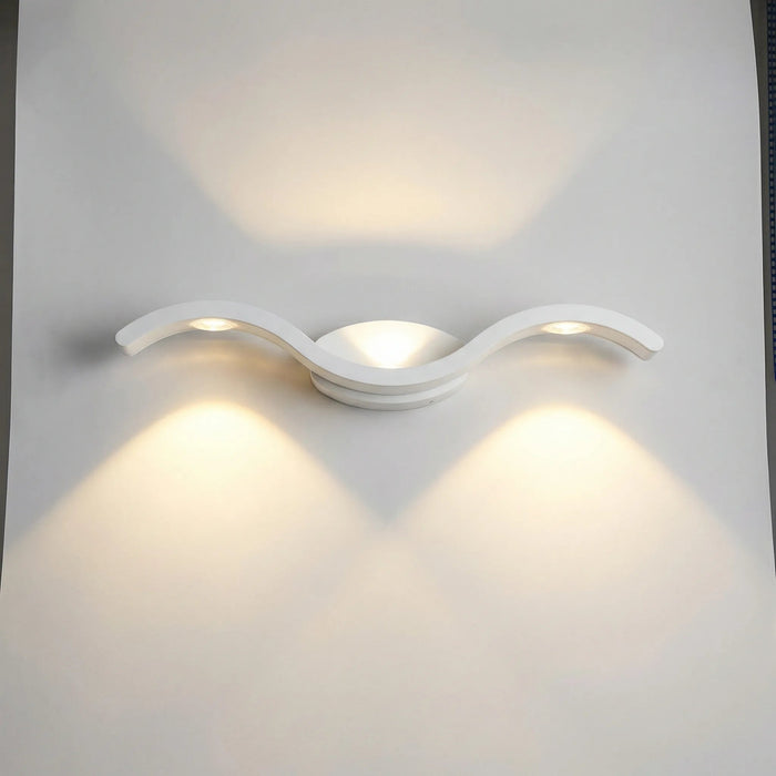 Kinkiet ścienny LED z podwójną belką, minimalistyczny design, energooszczędny, cz 2