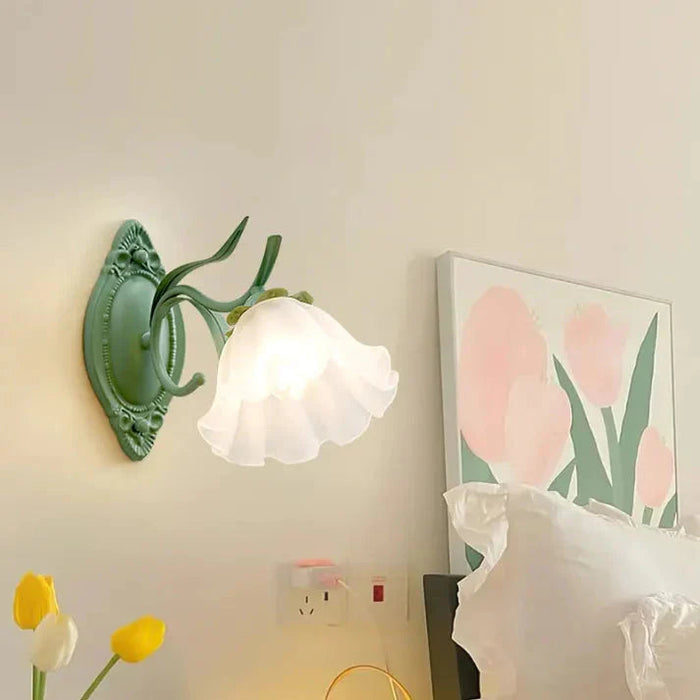 Kinkiet Ścienny z Motywem Konwalii – Elegancka Lampa do Sypialni i Salonu, Żelazo, D10*H22cm 4