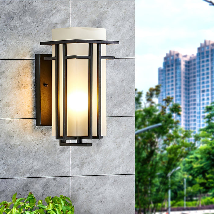 Lampa Zewnętrzna nad Drzwi Linden z Żelaza i Szkła – Retro Design, Wodoodporna IP65, Trwała do Użytku na Dom 0