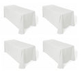 LinenTablecloth 90 x 132-Inch Rectangular Polyester Tablecloths (White, 4)
