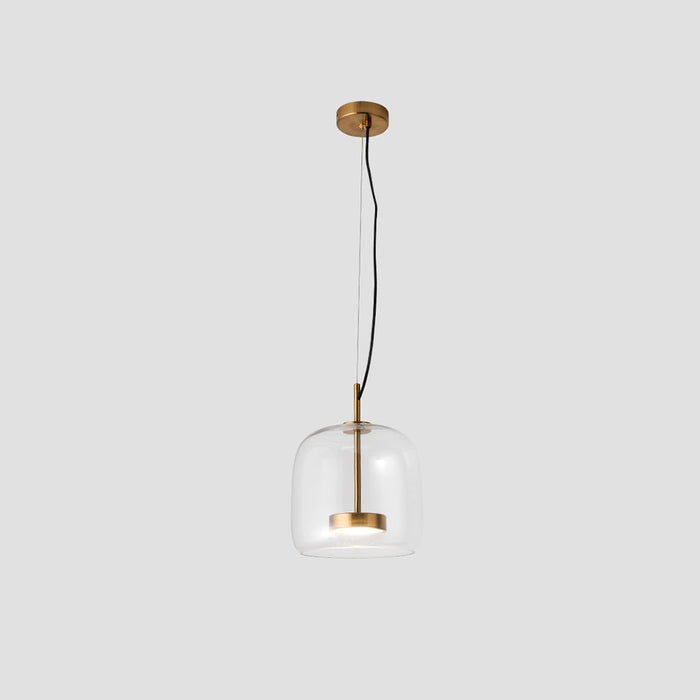 Lampa Wisząca Liodell z Regulacją Wysokości – Przezroczyste Szkło i Mosiężne Detale do Salonów i Nad Stół 0