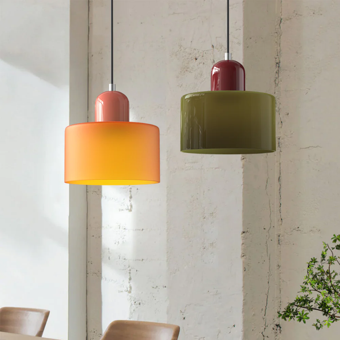 Lampa Wisząca Retro Lismeno z Regulowanym Zawieszeniem – Ciemnozielony Blat i Pomarańczowy Klosz 3