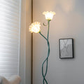 Lampa Stojąca Do Salonu z Kwiatami Calla, Elegancka Lampa Stojąca w Zielonym Kolorze z Białymi Kwiatami, 170 cm 0