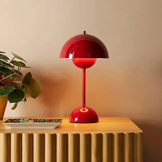 Lampa Stołowa Bezprzewodowa Losno Mushroom z Akumulatorem LED – Nowoczesna Lampka Nocna na Baterie do Salonów 0
